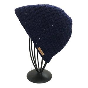 Brand New Handmade Crochet Simple Blue Fitted Beanie Hat Adult Size